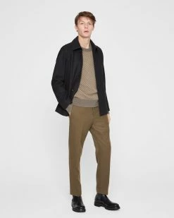 Hot Sale 🎁 Club Monaco Men Cozy Herringbone Crewneck Sweater Dark Brown 😉 -Club Monaco Online Shop cm 1465954 alternate3