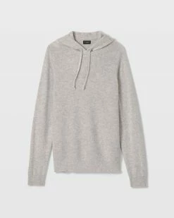 Hot Sale 🎁 Club Monaco Men Textured Cashmere Hoodie Light Heather Grey ✨ -Club Monaco Online Shop cm 1465962 alternate4