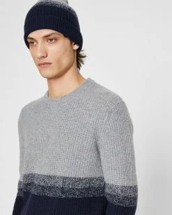 Brand new ⌛ Club Monaco Men Cashmere Novelty Crew Sweater Navy Multi 🛒 -Club Monaco Online Shop cm 1465964 alternate2