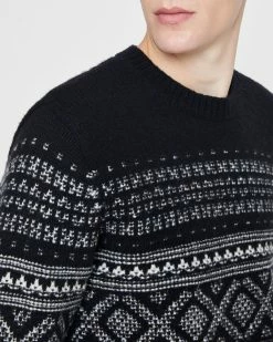 Best reviews of ⭐ Club Monaco Men Fair Isle Crew Sweater Black And White ❤️ -Club Monaco Online Shop cm 1465966 alternate2