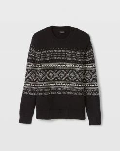 Best reviews of ⭐ Club Monaco Men Fair Isle Crew Sweater Black And White ❤️ -Club Monaco Online Shop cm 1465966 alternate4