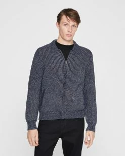 Top 10 😍 Club Monaco Men Ribbed Sweater Jacket Navy 🔔