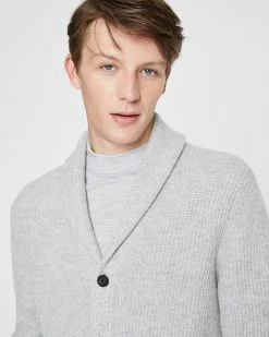 Discount 🥰 Club Monaco Men Wool-Cashmere Shawl Cardigan Light Heather Grey ✔️ -Club Monaco Online Shop cm 1465979 alternate2