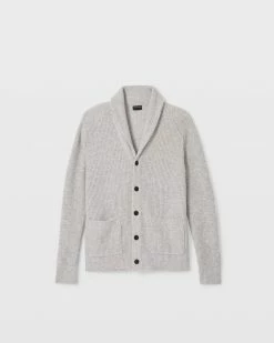 Discount 🥰 Club Monaco Men Wool-Cashmere Shawl Cardigan Light Heather Grey ✔️ -Club Monaco Online Shop cm 1465979 alternate4