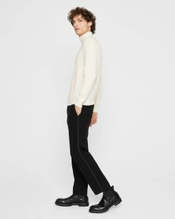 Hot Sale ⌛ Club Monaco Men Piped Tapered 👗 Dress Trousers Black ⭐ -Club Monaco Online Shop cm 1465986 alternate3