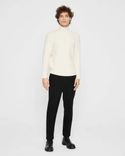 Hot Sale โ Club Monaco Men Piped Tapered ๐ Dress Trousers Black โญ