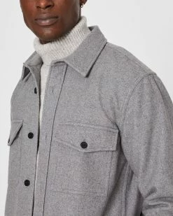 Best Sale 🤩 Club Monaco Men Long Sleeve Cozy Overshirt Heather Grey 🔔 -Club Monaco Online Shop cm 1466262 alternate2