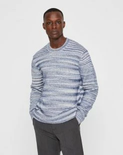 Buy 😀 Club Monaco Men Space-Dyed Crew Sweater Blue Multi 👏