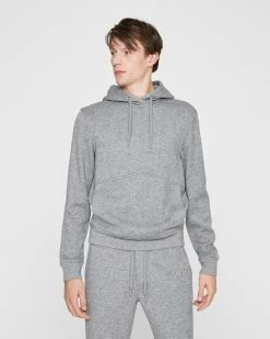 Budget ✨ Club Monaco Men Brushed Hoodie Dark Heather Grey 👏